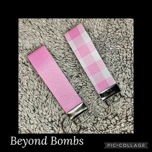 Pink & White Matching Wristlets - Handmade